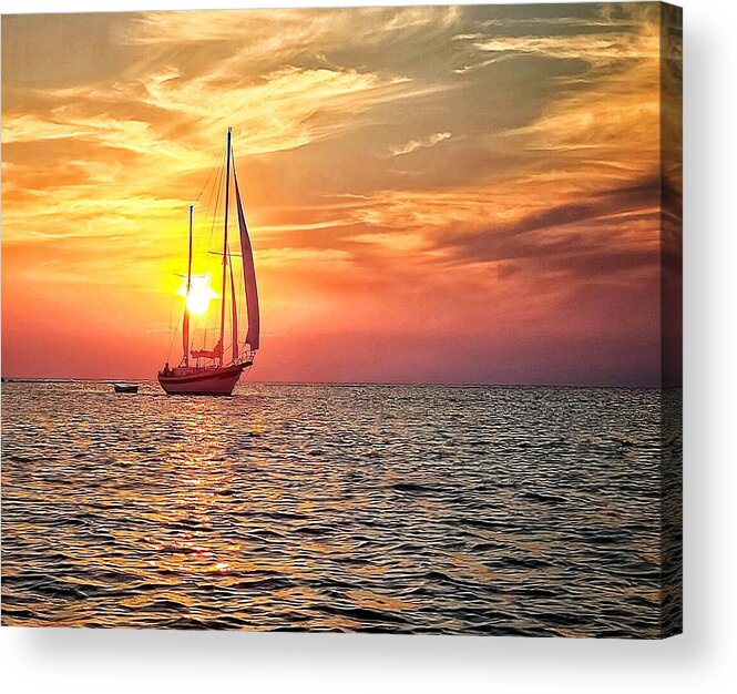 Sailboat Acrylic Print featuring the photograph Follow Me by Terry Ann Morris