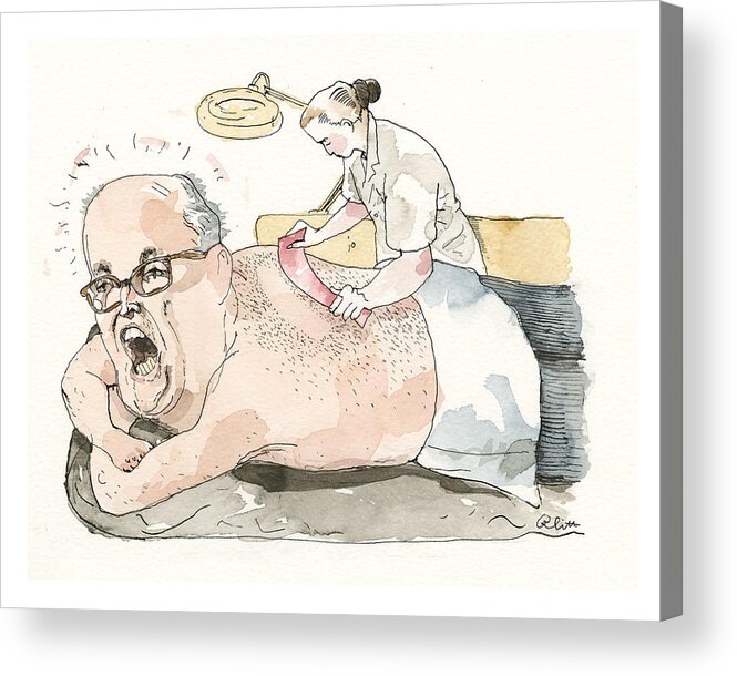 Four Seasons Total Manscaping Acrylic Print featuring the painting Four Seasons Total Manscaping by Barry Blitt