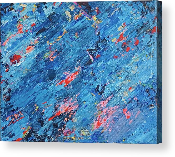 Abstract Acrylic Print featuring the painting Freeze by Jackie Ryan