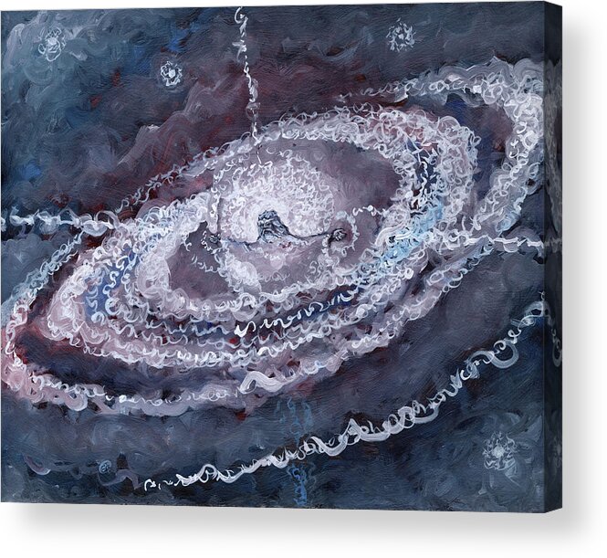 Galaxy Acrylic Print featuring the painting Galactic Logos by Gary Nicholson