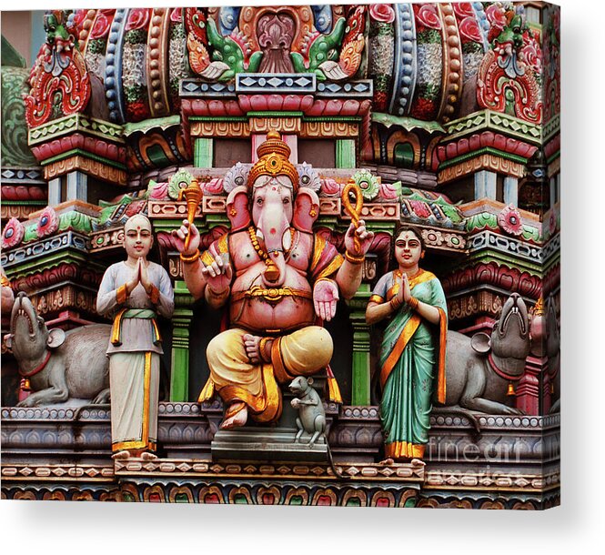 Ganesha Acrylic Print featuring the photograph Ganesha, the Elephant god by Delphimages Photo Creations