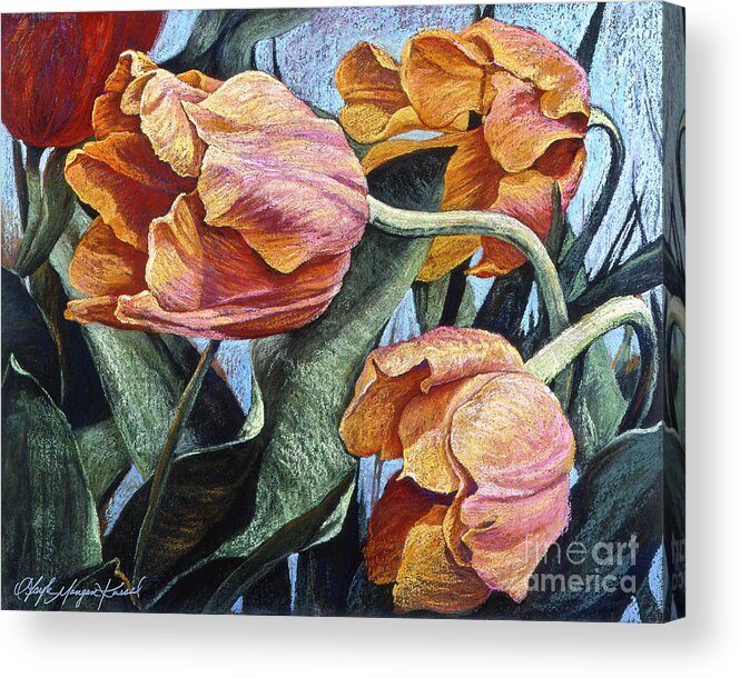 Tulips Acrylic Print featuring the painting Gentle Whisper by Gayle Mangan Kassal