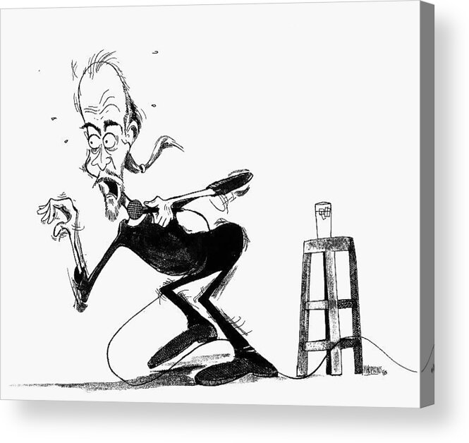 George Acrylic Print featuring the drawing George Carlin by Michael Hopkins