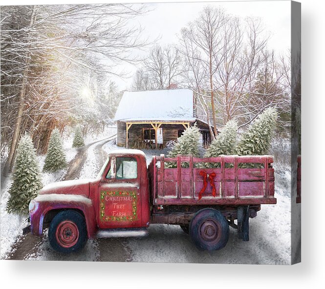 Barns Acrylic Print featuring the photograph Getting Ready for Christmas Eve Painting by Debra and Dave Vanderlaan