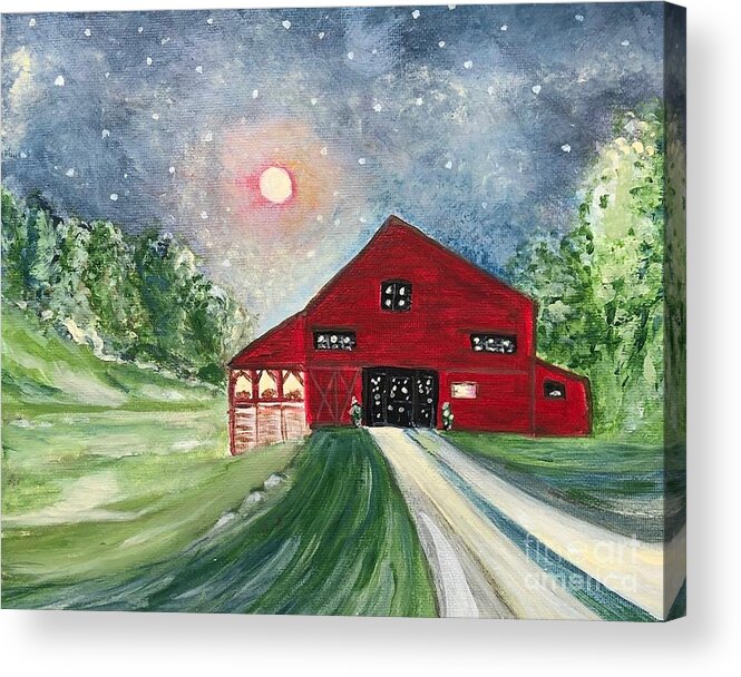 Gibbet Acrylic Print featuring the painting Gibbet Hill Barn by Jacqui Hawk