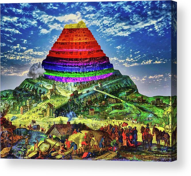 Tower Of Babel Acrylic Print featuring the digital art Global Ambition by Norman Brule