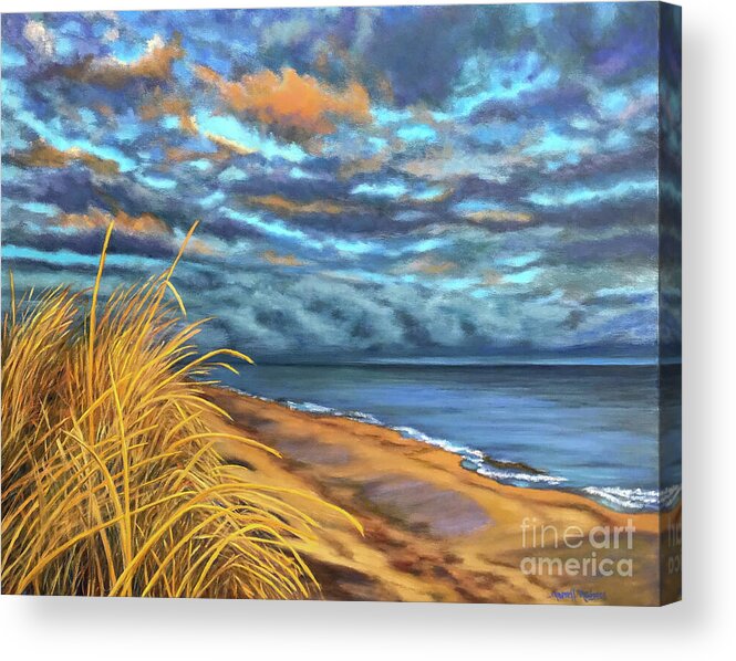 Original Painting Acrylic Print featuring the painting Golden Light by Sherrell Rodgers