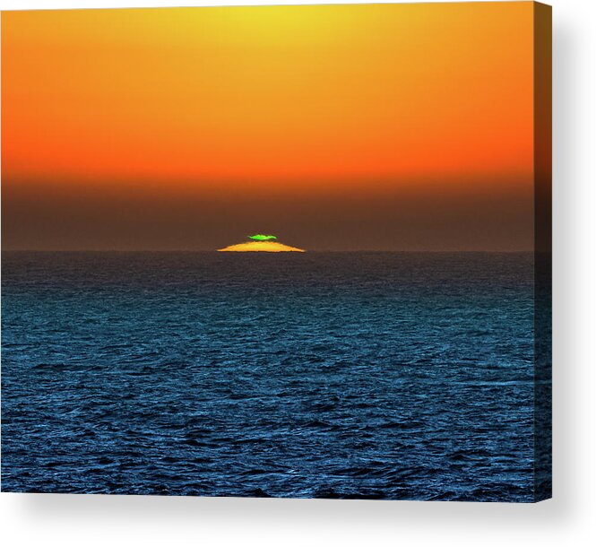 Sunset Acrylic Print featuring the photograph Green Flash at Sea I by William Dickman