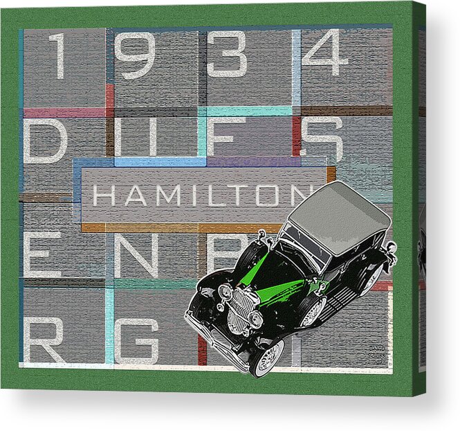 Hamilton Collection Acrylic Print featuring the digital art Hamilton Collection / 1934 Duesenberg by David Squibb