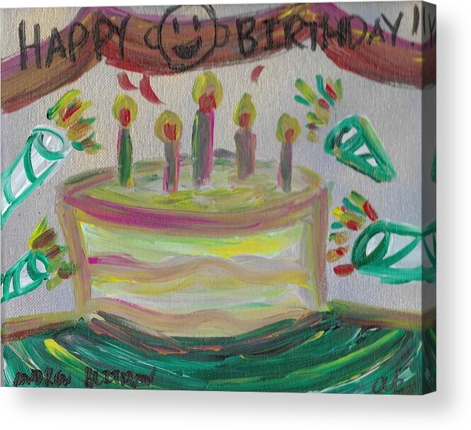 Happy Birthday Acrylic Print featuring the painting Happy Birthday by Andrew Blitman