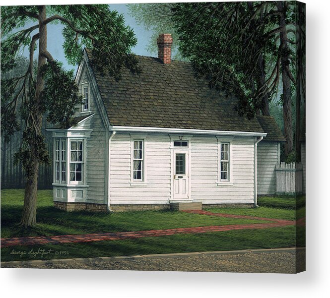Architectural Landscape Acrylic Print featuring the painting Harry Truman's Birthplace by George Lightfoot