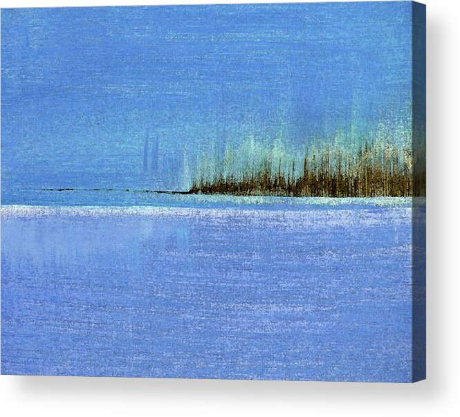 Abstract Acrylic Print featuring the painting Hazy Blue by Corinne Carroll