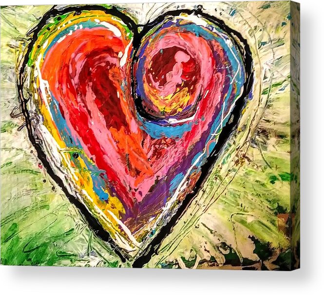 Heart Acrylic Print featuring the painting Heart 3 by Kiki Curtis