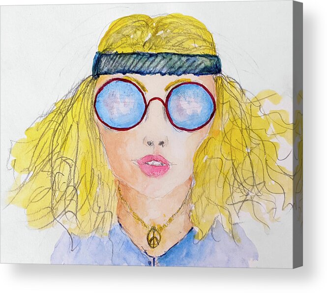 Figure Acrylic Print featuring the painting Hippie Girl by Lee Beuther