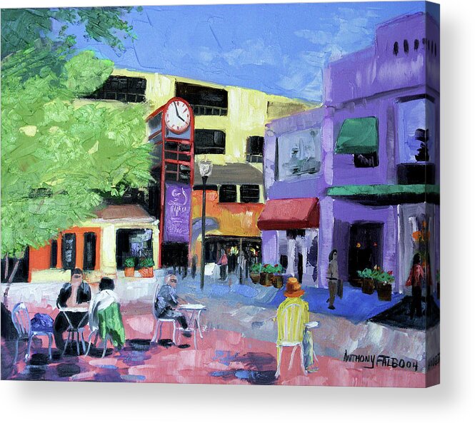 Hyde Park Acrylic Print featuring the painting Hyde Park Village by Anthony Falbo