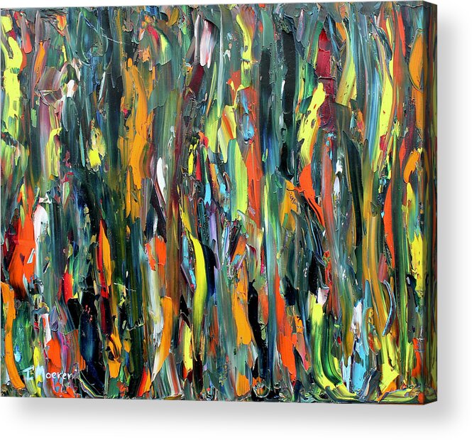 Abstract Acrylic Print featuring the painting In the Depths 3 by Teresa Moerer