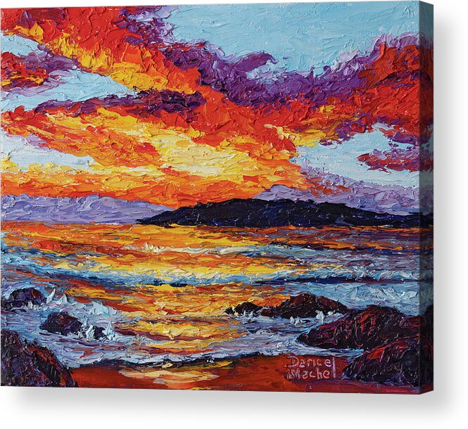  Seascape Acrylic Print featuring the painting Intense Colors by Darice Machel McGuire