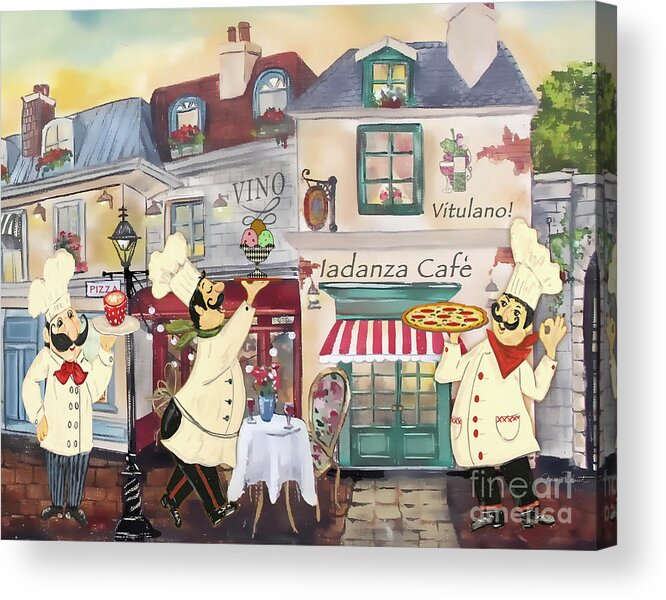 Vitulano Acrylic Print featuring the painting Italian Chefs Boun Appetito B by Jean Plout
