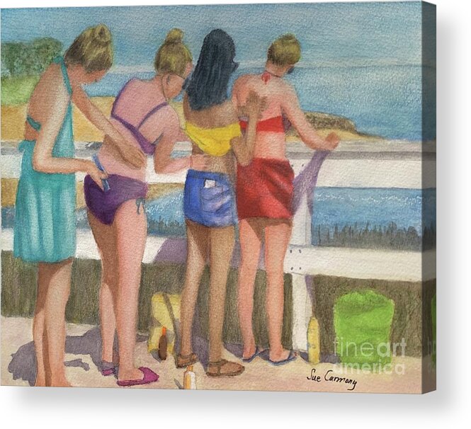 Ocean Acrylic Print featuring the painting I've Got Your Back by Sue Carmony