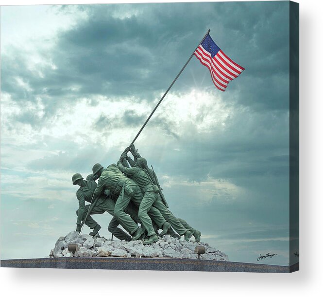 Iwo Jima Memorial Acrylic Print featuring the photograph Iwo Jima Memorial by Jurgen Lorenzen