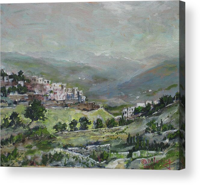 Jerusalem Acrylic Print featuring the painting Jerusalem Landscape by Douglas Jerving