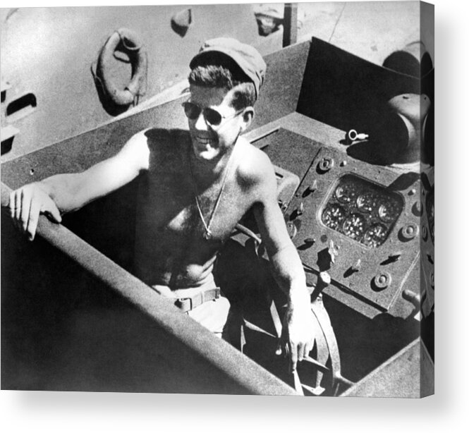 Jfk Acrylic Print featuring the photograph JFK Serving On PT-109 - World War Two - 1943 by War Is Hell Store