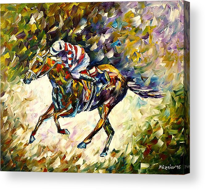 I Love Horses Acrylic Print featuring the painting Jockey I by Mirek Kuzniar