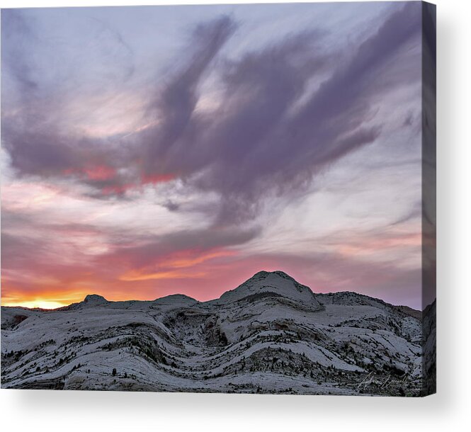  Acrylic Print featuring the photograph July 2019 Wavey Sunset by Alain Zarinelli