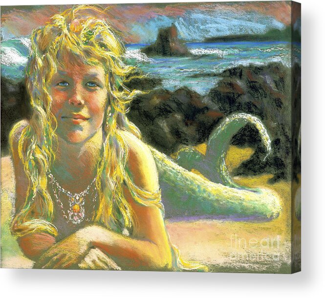 Mermaid Acrylic Print featuring the painting Kealia Mermaid by Isa Maria