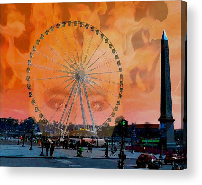 Paris Acrylic Print featuring the digital art La Flamme La Plus Chaude by Lee Darnell