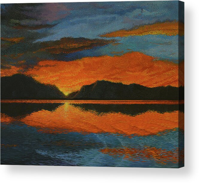 Colorado Acrylic Print featuring the painting Lake San Luis Sunrise Colorado by Charles Owens