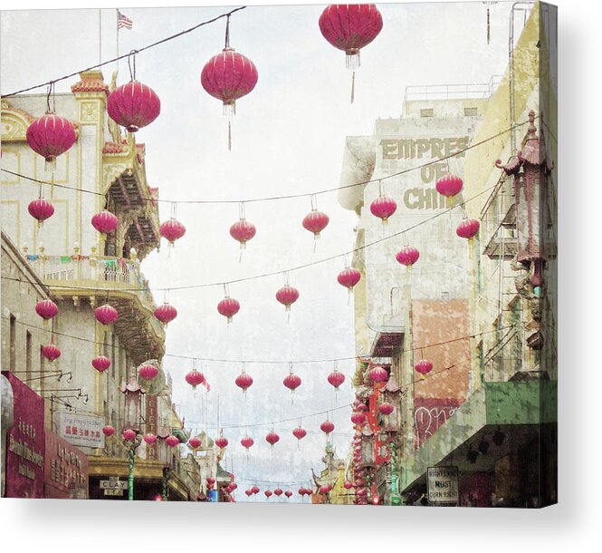 Red Lanterns Acrylic Print featuring the photograph Lanterns by Lupen Grainne