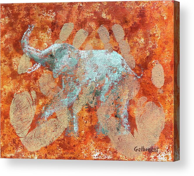 Elephant Acrylic Print featuring the painting Last Chance I by Shirley Galbrecht