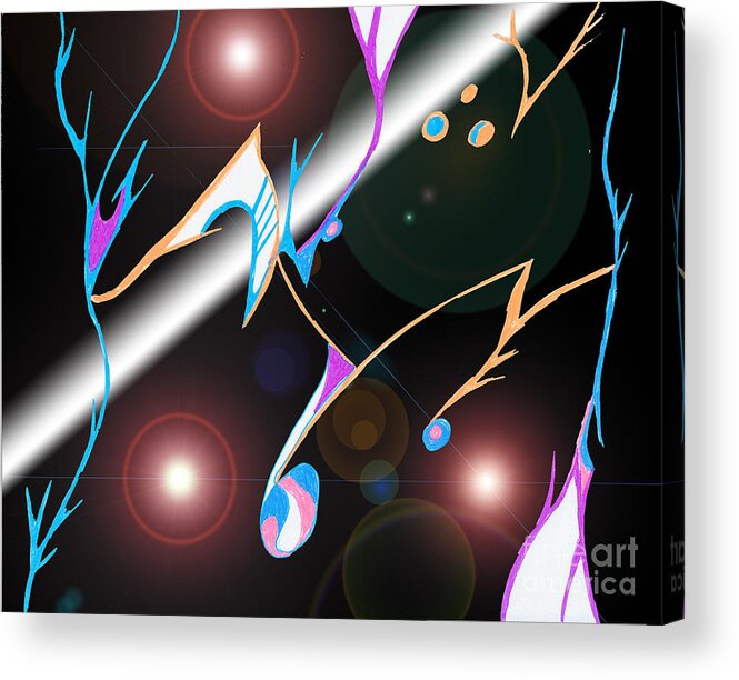 Abstract Acrylic Print featuring the digital art Lightning by Mary Mikawoz