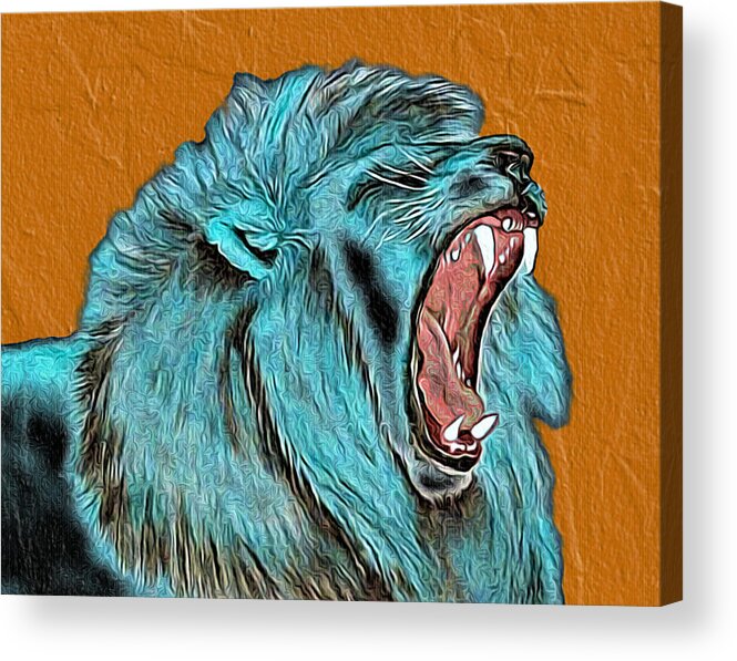 Abstract Acrylic Print featuring the mixed media Lion's Roar - Abstract by Ronald Mills