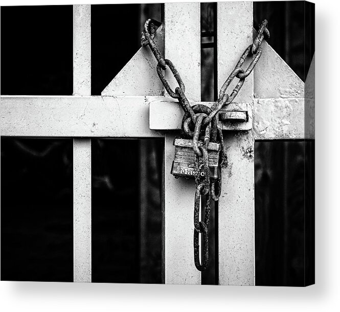  Acrylic Print featuring the photograph Lock And Chain by Steve Stanger