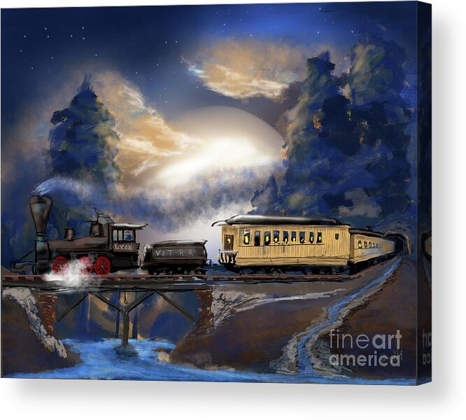 Train Acrylic Print featuring the digital art Locomotive Lyon II by Doug Gist