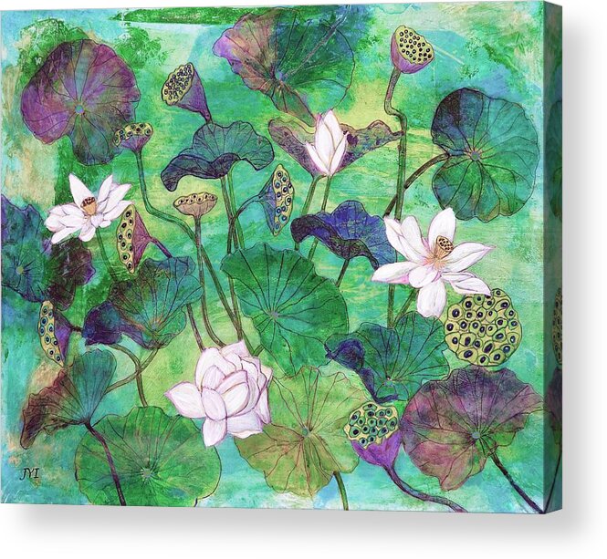 Ponds Acrylic Print featuring the painting Lotus by Janet Immordino