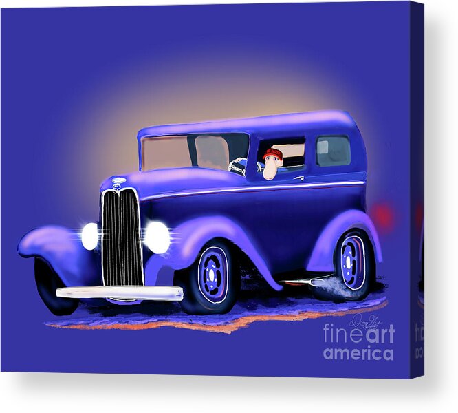 Hot Rod Acrylic Print featuring the digital art Low Down Hot Rod by Doug Gist