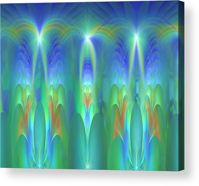 Fractal Acrylic Print featuring the digital art Circle of Light and Laughter by Mary Ann Benoit