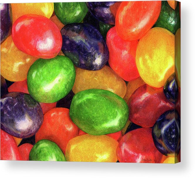 Jellybeans Acrylic Print featuring the drawing Magic Easter Beans by Shana Rowe Jackson