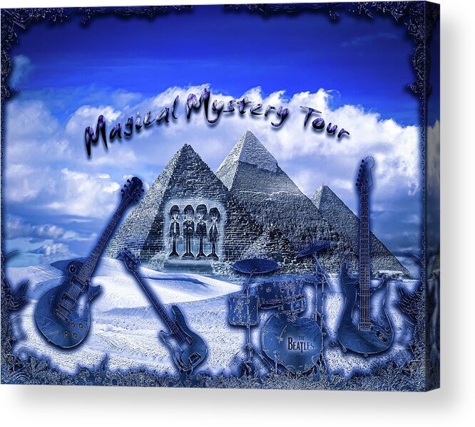 The Beatles Acrylic Print featuring the digital art Magical Mystery Tour by Michael Damiani