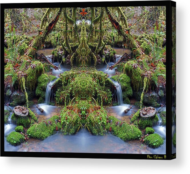 Nature Art Acrylic Print featuring the photograph Magical Space on Wilson Creek with a Black Border by Ben Upham III
