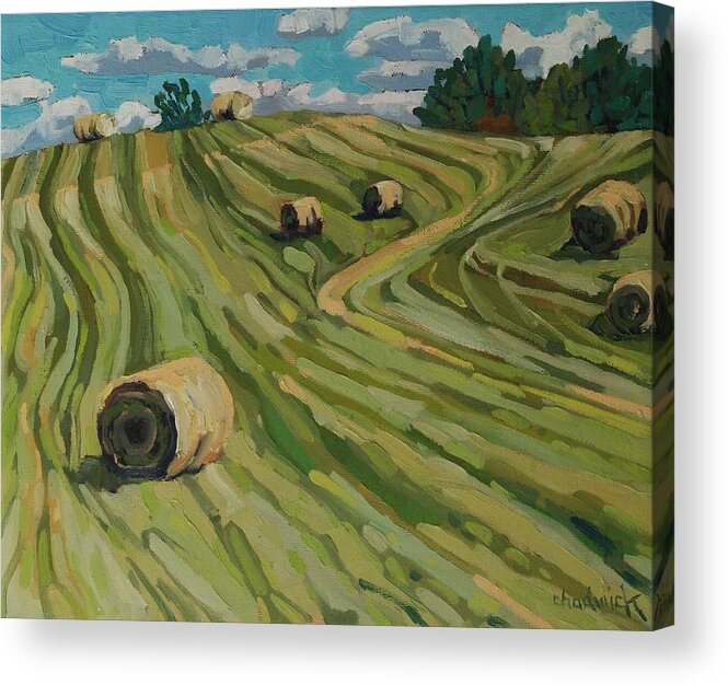 824 Acrylic Print featuring the painting Making Hay on the 12th Concession by Phil Chadwick