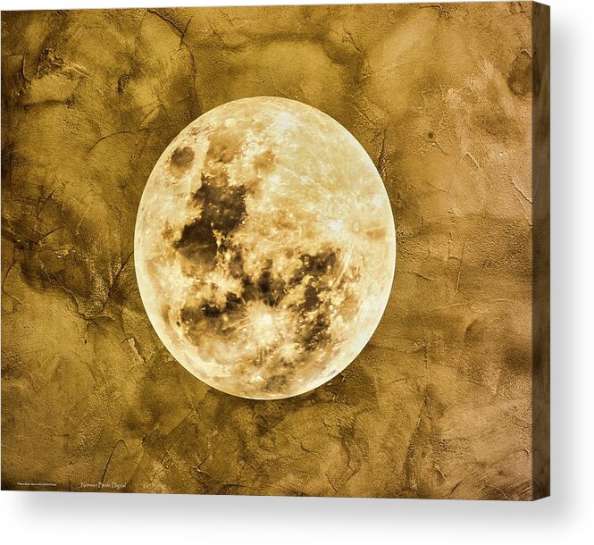 Moon Acrylic Print featuring the digital art Marble Moon by Norman Brule