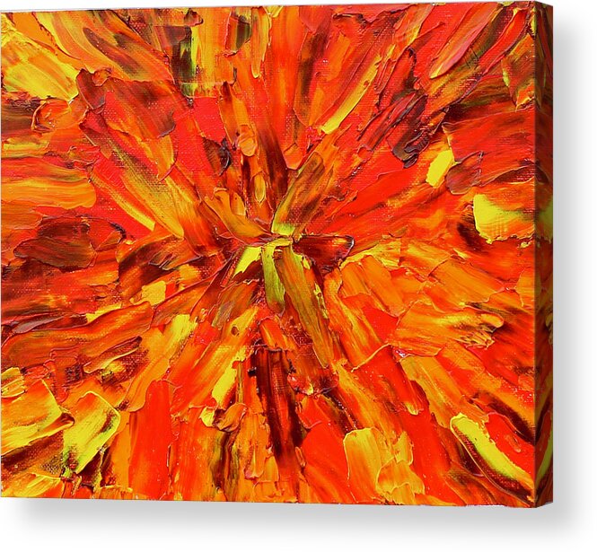 Marigold Acrylic Print featuring the painting Marigold Inspiration 1 by Teresa Moerer