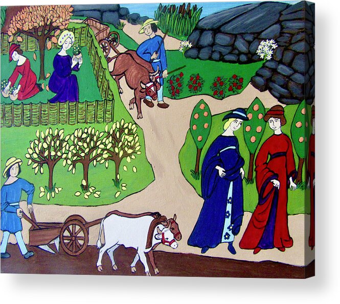 Agricultural Acrylic Print featuring the painting Medieval Fall by Stephanie Moore