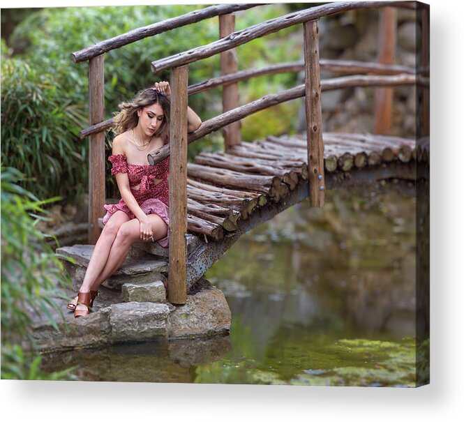 Thinking Acrylic Print featuring the photograph Meditation In the Garden by James Woody