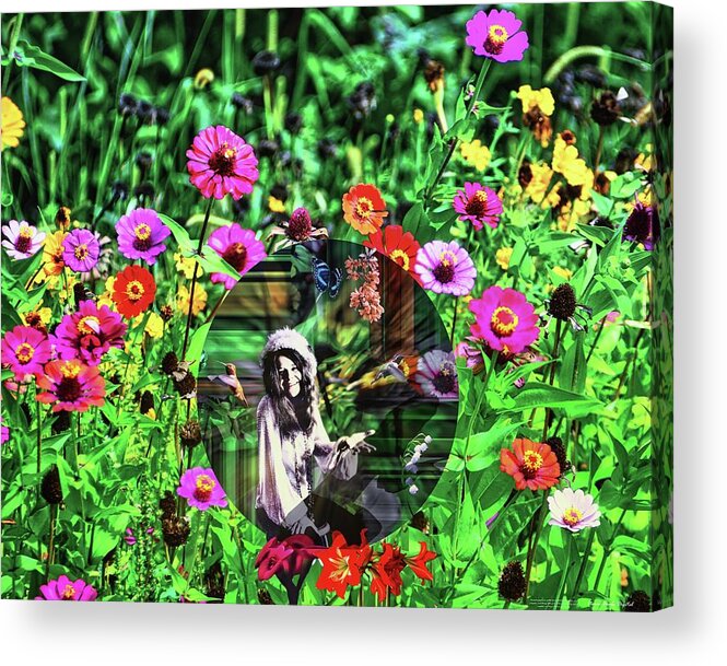 Flower Power Acrylic Print featuring the digital art Memories of Love and Peace by Norman Brule