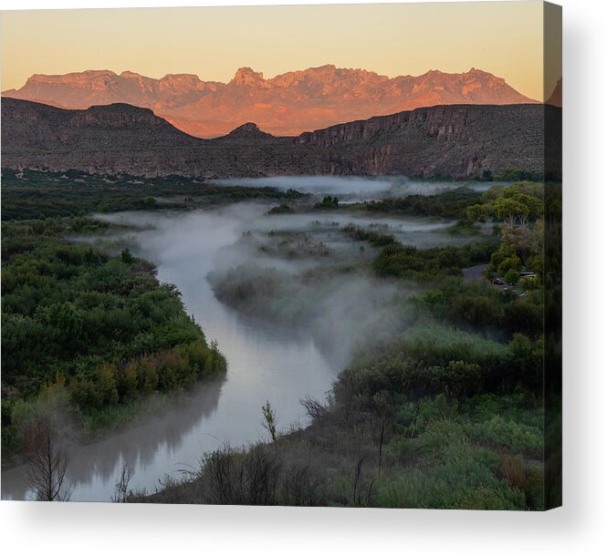 2018 Acrylic Print featuring the photograph Misty Big Bend Sunrise by Erin K Images